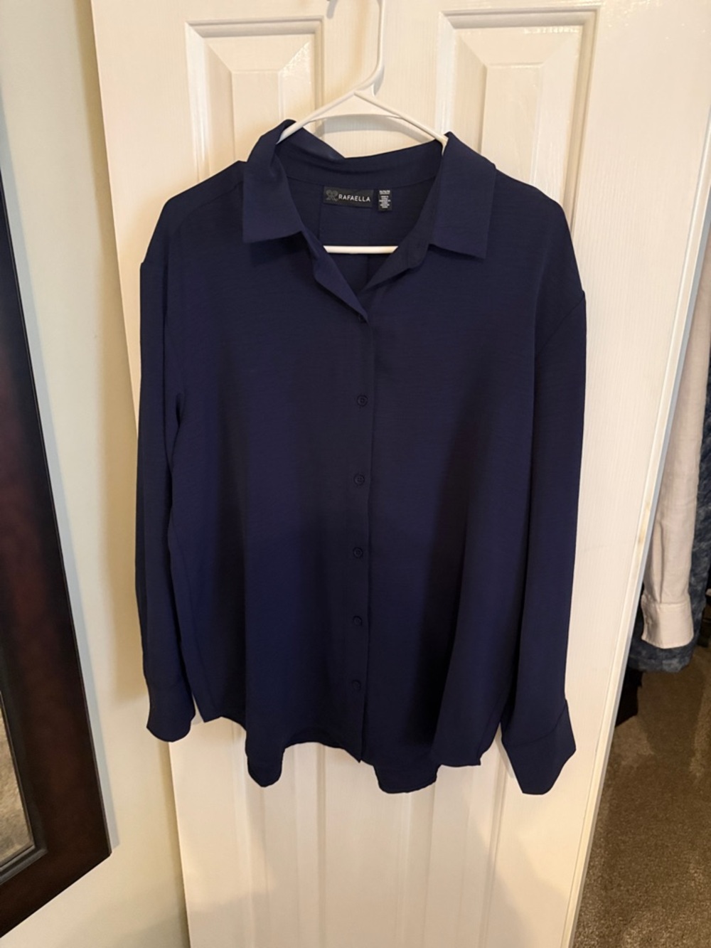 Rafaella Dark Navy Button-Front Shirt